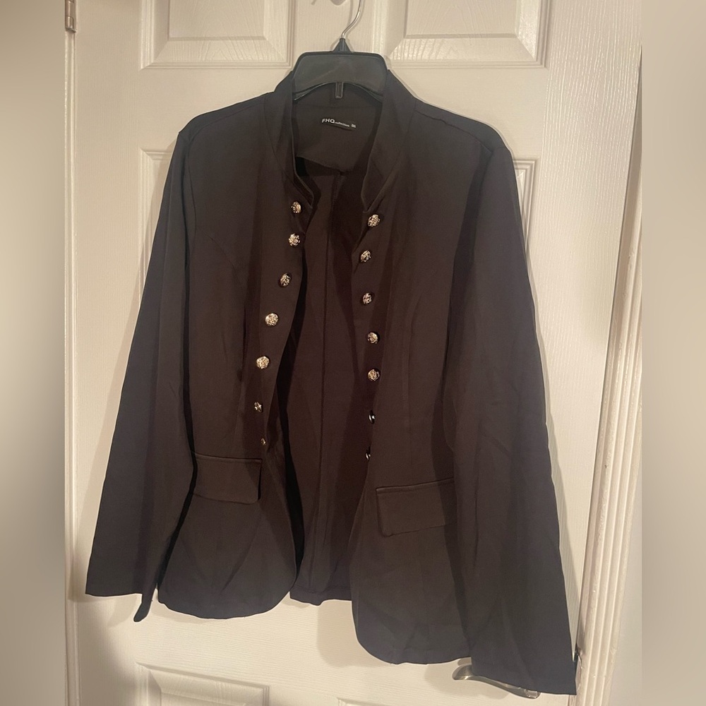 Women’s never worn black polyester military jacket